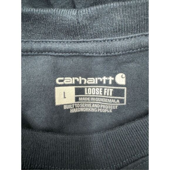 Carhartt Mens Navy Loose Fit Short Sleeve Tee Shirt Size Large - Picture 4 of 6